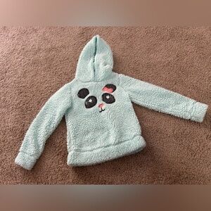 Mint Green Fuzzy Panda Hoodie